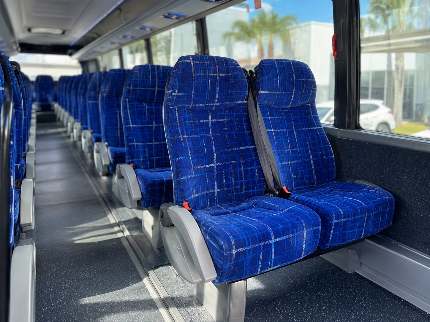 56 passenger charter bus inside
