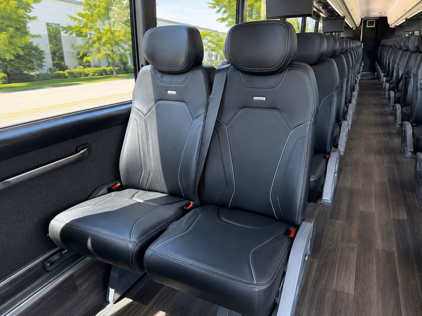 hoover charter bus rental interior
